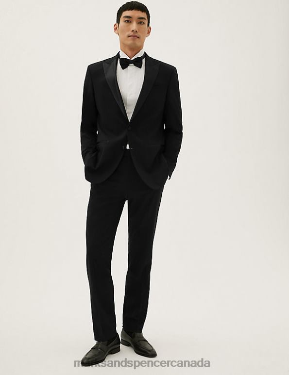 Marks and Spencer near me - Men Black Clothing Marks & Spencer Regular Fit Stretch Tuxedo Jacket 20VTD5228