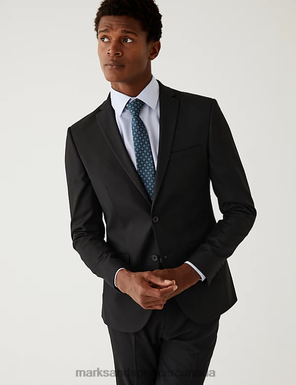 Marks and Spencer near me - Men Black Clothing Marks & Spencer Skinny Fit Stretch Suit Jacket 20VTD5029