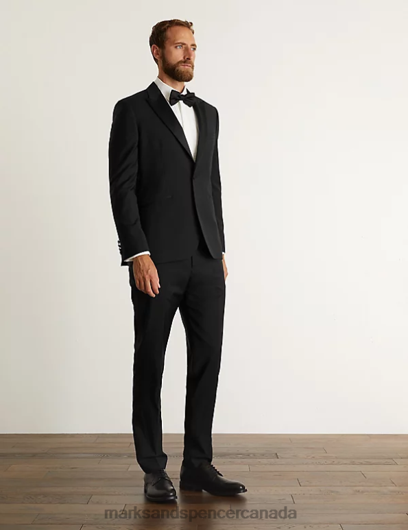 Marks and Spencer near me - Men Black Clothing Marks & Spencer Slim Fit Italian Pure Wool Tuxedo Jacket 20VTD6059