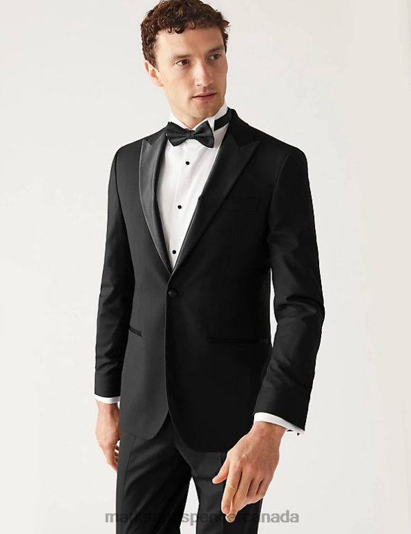 Marks and Spencer Canada - Men Black Clothing Marks & Spencer Slim Fit Stretch Tuxedo Jacket 20VTD4783