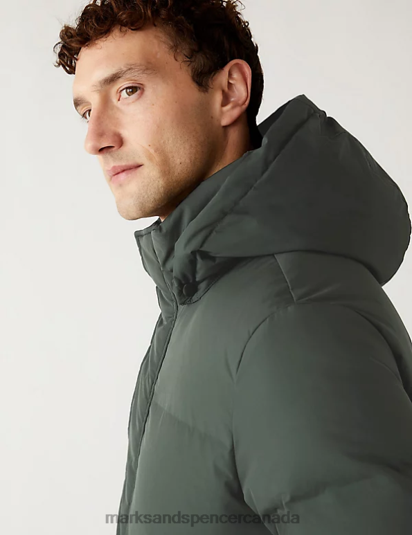 Marks and Spencer Canada - Men Bottle Green Clothing Marks & Spencer Feather and Down Puffer Jacket 20VTD7105