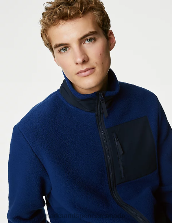 Marks and Spencer Canada - Men Dark Blue Clothing Marks & Spencer Polar Fleece Zip Up Jacket 20VTD5481