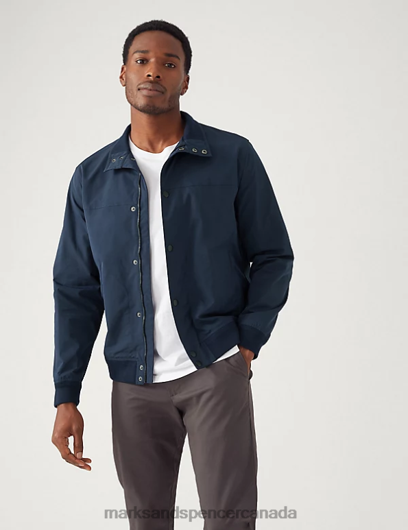 Marks and Spencer Canada - Men Dark Navy Clothing Marks & Spencer Bomber Jacket with Stormwear 20VTD6379