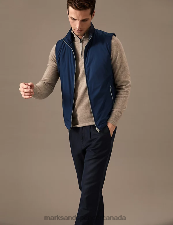 Marks and Spencer Canada - Men Dark Navy Clothing Marks & Spencer Gilet with Stormwear 20VTD6489