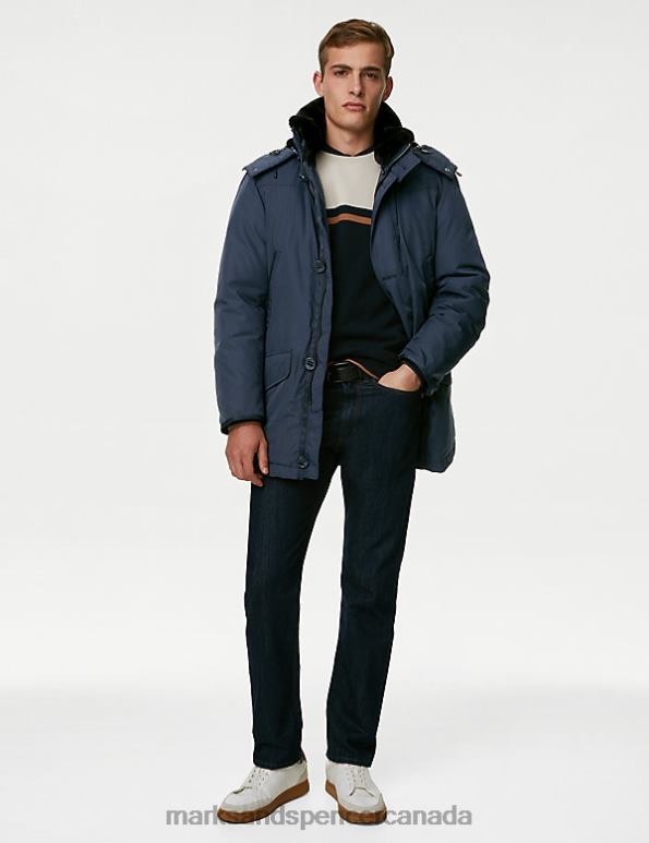 Marks and Spencer sale - Men Dark Pewter Clothing Marks & Spencer Feather and Down Parka with Stormwear 20VTD6382