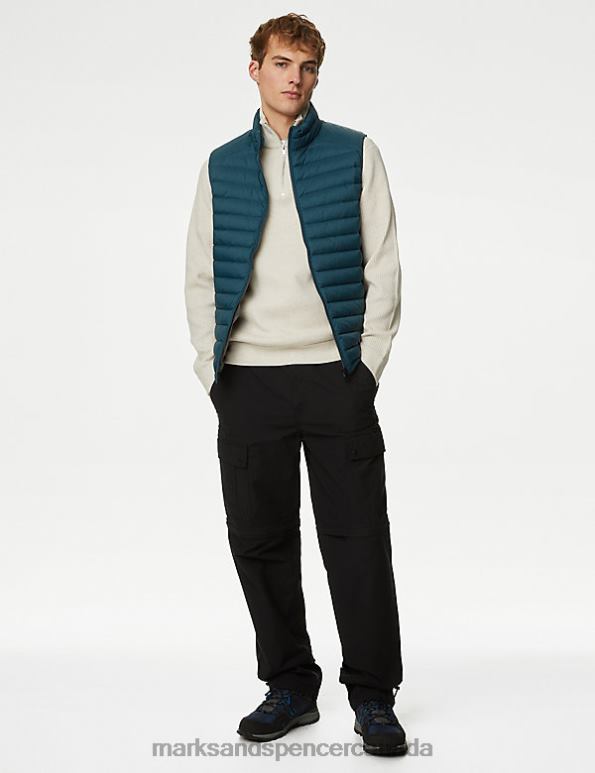 Marks and Spencer Canada - Men Dark Teal Clothing Marks & Spencer Feather and Down Gilet with Stormwear 20VTD6019