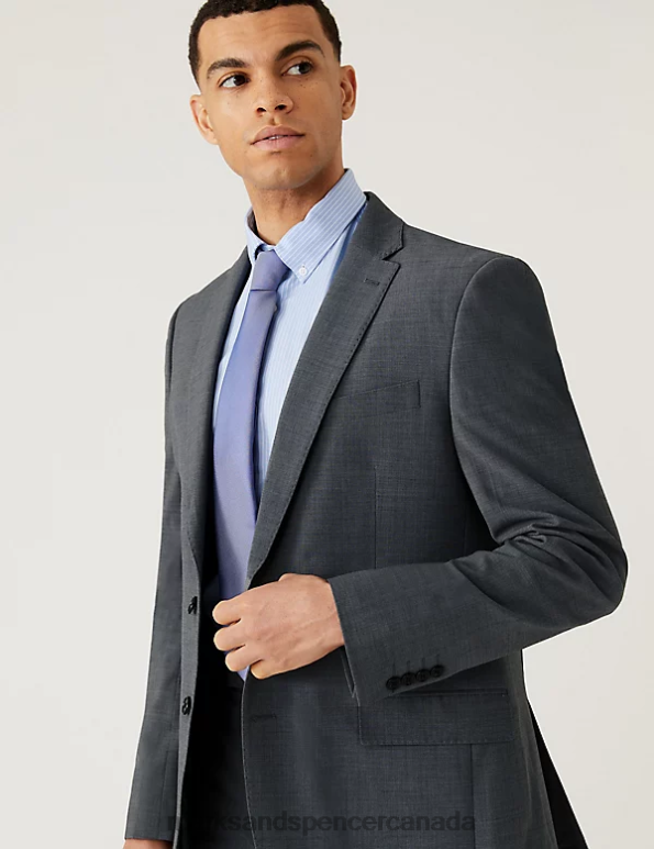 Marks and Spencer Canada - Men Light Grey Clothing Marks & Spencer The Ultimate Tailored Fit Suit Jacket 20VTD5617