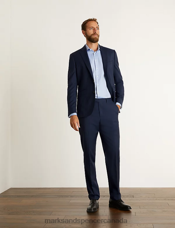 Marks and Spencer sale - Men Medium Navy Clothing Marks & Spencer Slim Fit Pure Wool Twill Jacket 20VTD6179