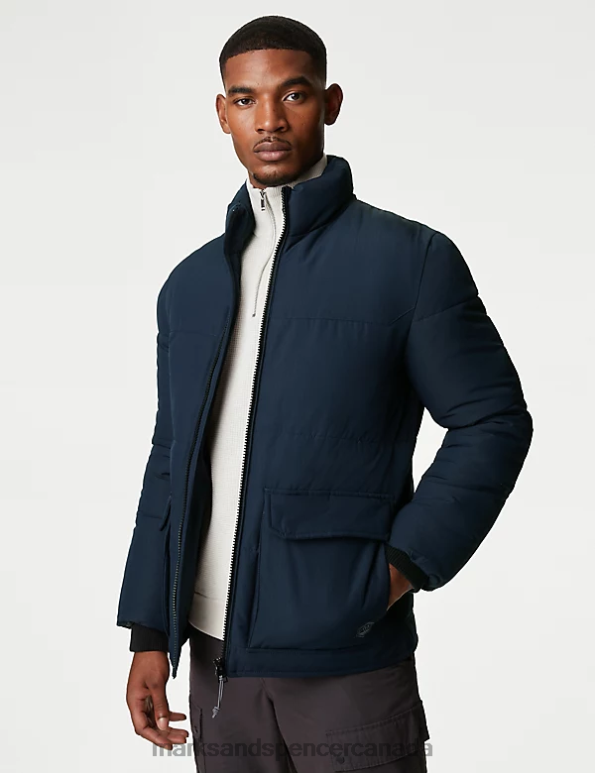 Men Navy Clothing Marks & Spencer Puffer Jacket with Thermowarmth 20VTD6873 - Marks and Spencer online