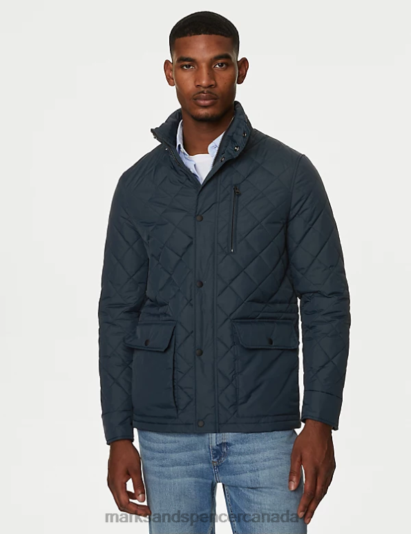 Marks and Spencer sale - Men Navy Clothing Marks & Spencer Quilted Utility Jacket with Stormwear 20VTD5245