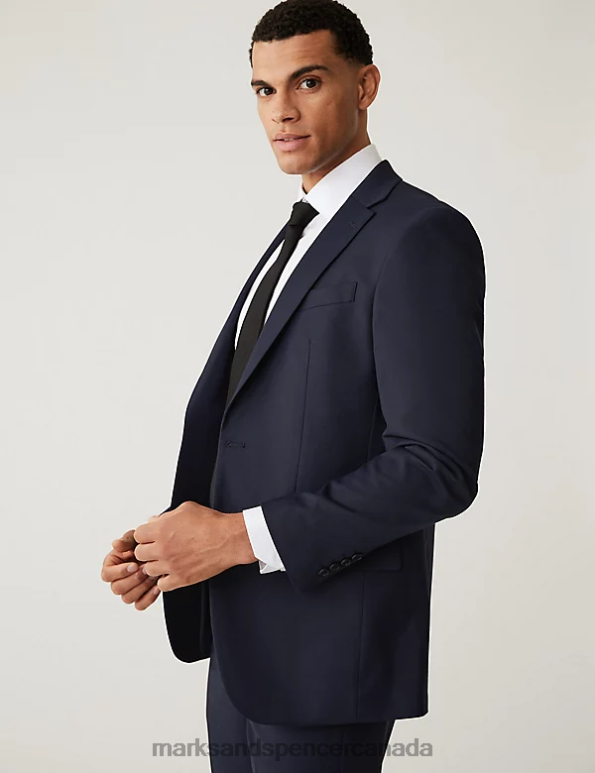 Men Navy Clothing Marks & Spencer Regular Fit Stretch Suit Jacket 20VTD5601 - Marks and Spencer Canada locations