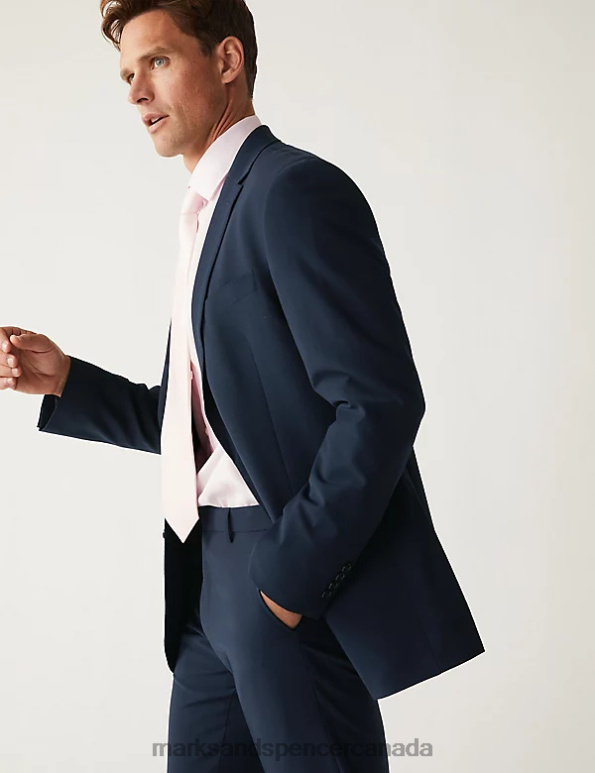 Men Navy Clothing Marks & Spencer The Ultimate Tailored Fit Suit Jacket 20VTD6005 - Marks and Spencer online