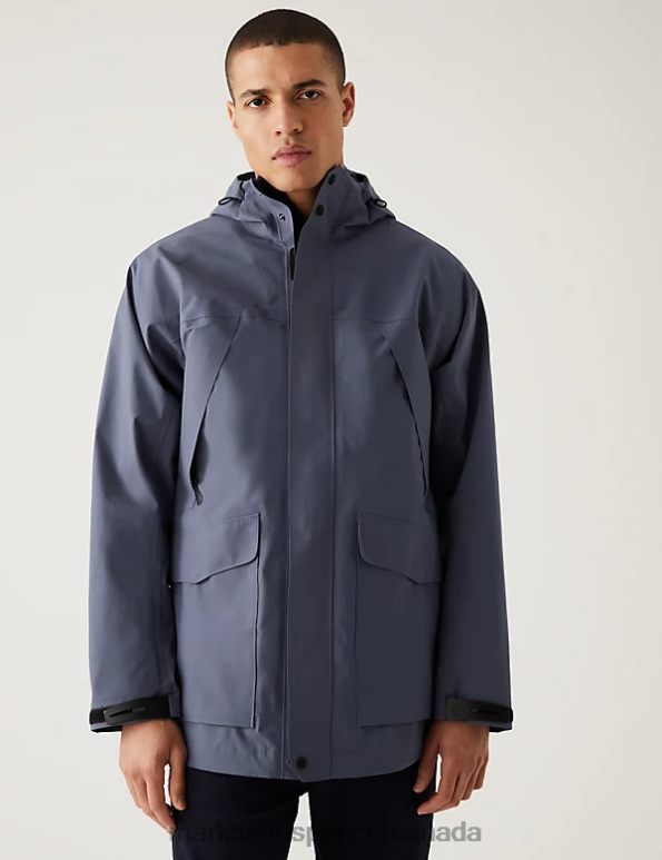 Marks and Spencer sale - Men Petrol Clothing Marks & Spencer Hooded Parka Jacket with Stormwear 20VTD5903