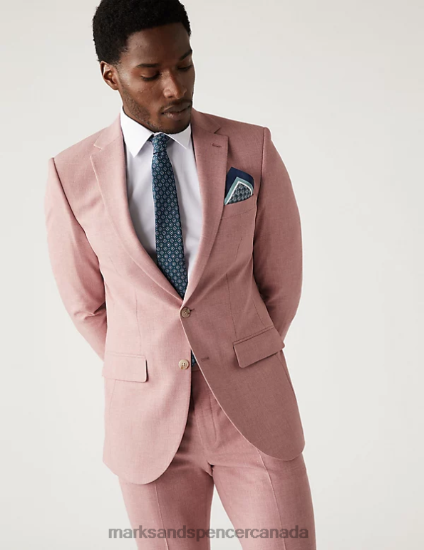 Marks and Spencer sale - Men Pink Clothing Marks & Spencer Slim Fit Marl Stretch Suit Jacket 20VTD6061