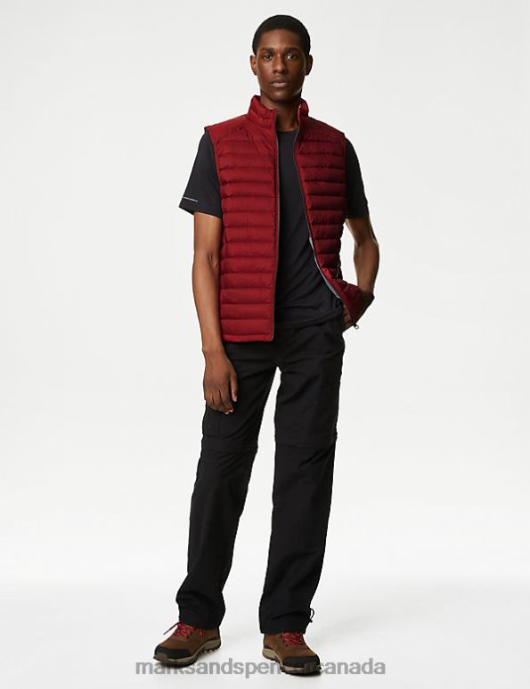 Men Red Clothing Marks & Spencer Feather and Down Gilet with Stormwear 20VTD6018 - Marks and Spencer outlet