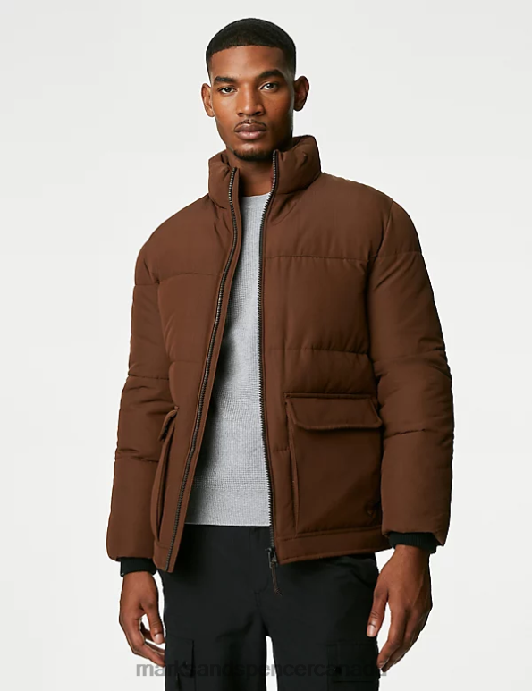 Men Rust Clothing Marks & Spencer Puffer Jacket with Thermowarmth 20VTD6526 - Marks and Spencer online