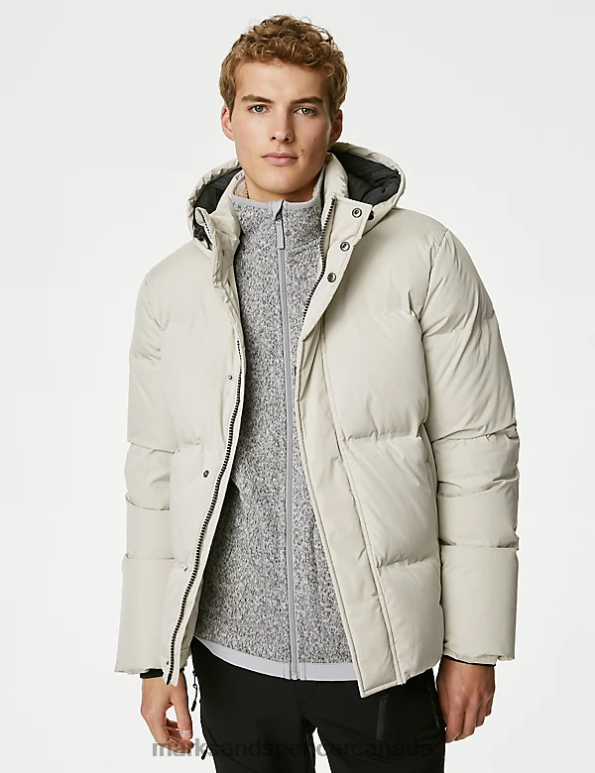 Men Stone Clothing Marks & Spencer Feather & Down Puffer Jacket with Stormwear 20VTD6072 - Marks and Spencer online