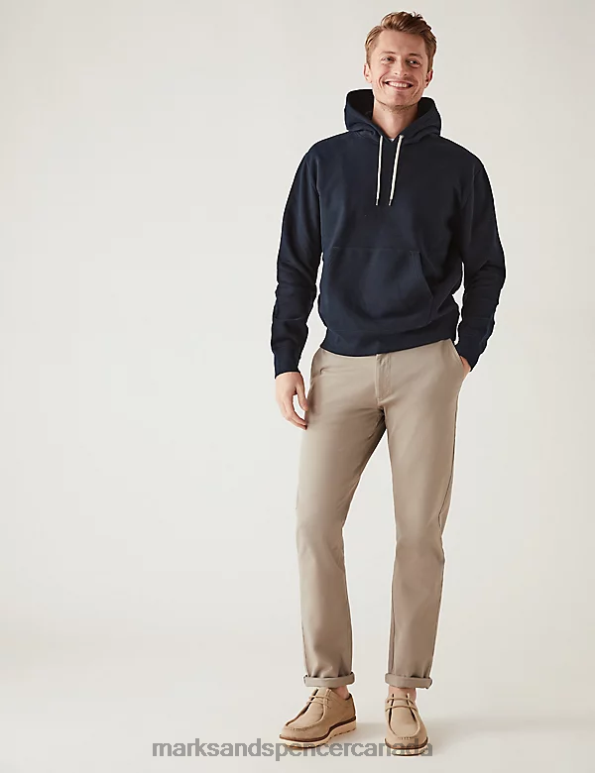 Marks and Spencer sale - Men Dark Navy Clothing Marks & Spencer Pure Cotton Hoodie 20VTD6271