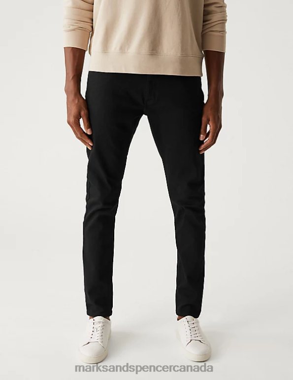 Marks and Spencer near me - Men Black Clothing Marks & Spencer Skinny Fit Stretch Jeans 20VTD6915