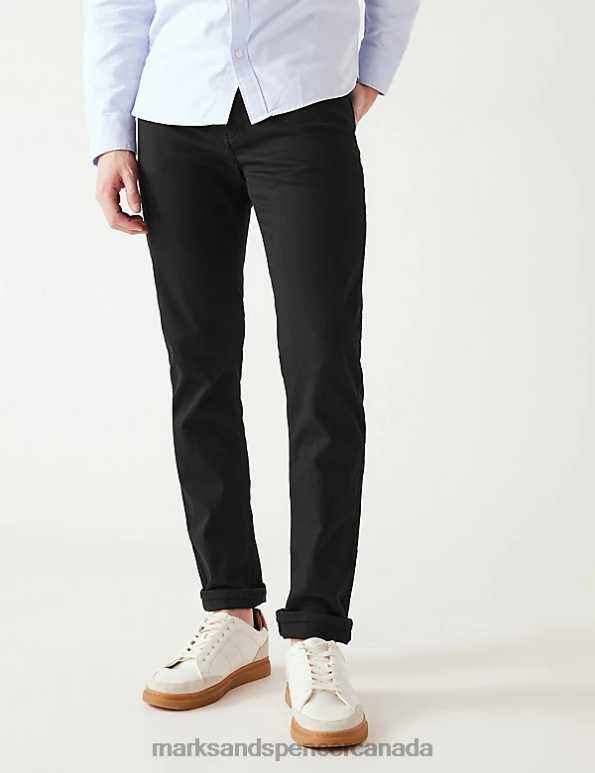 Marks and Spencer Canada - Men Black Clothing Marks & Spencer Slim Fit 360 Flex Jeans 20VTD6843