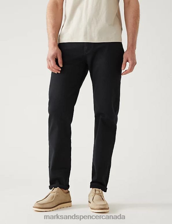 Men Black Clothing Marks & Spencer Straight Fit 360 Flex Jeans 20VTD7038 - Marks and Spencer Canada locations