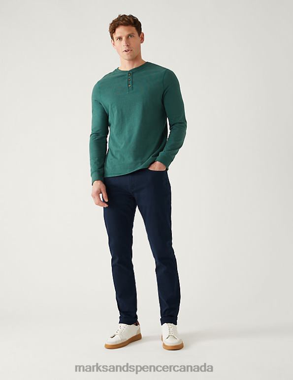 Men Blue/Black Clothing Marks & Spencer Slim Fit 360 Flex Jeans 20VTD6648 - Marks and Spencer outlet