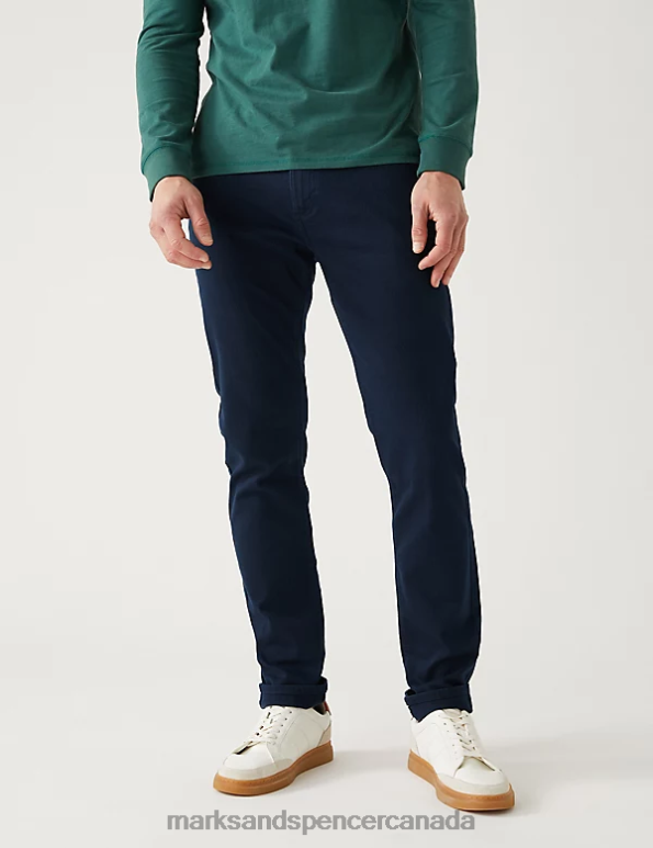 Marks and Spencer near me - Men Blue/Black Clothing Marks & Spencer Slim Fit 360 Flex Jeans 20VTD7183