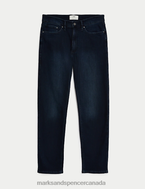 Marks and Spencer sale - Men Dark Ink Clothing Marks & Spencer Straight Fit Stretch Jeans 20VTD6263