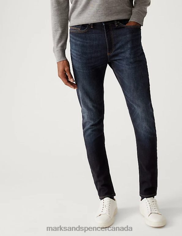 Marks and Spencer sale - Men Indigo Clothing Marks & Spencer Skinny Fit 360 Flex Jeans 20VTD5127