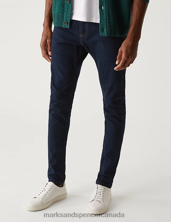 Men Indigo Clothing Marks & Spencer Skinny Fit Stretch Jeans 20VTD7257 - Marks and Spencer online