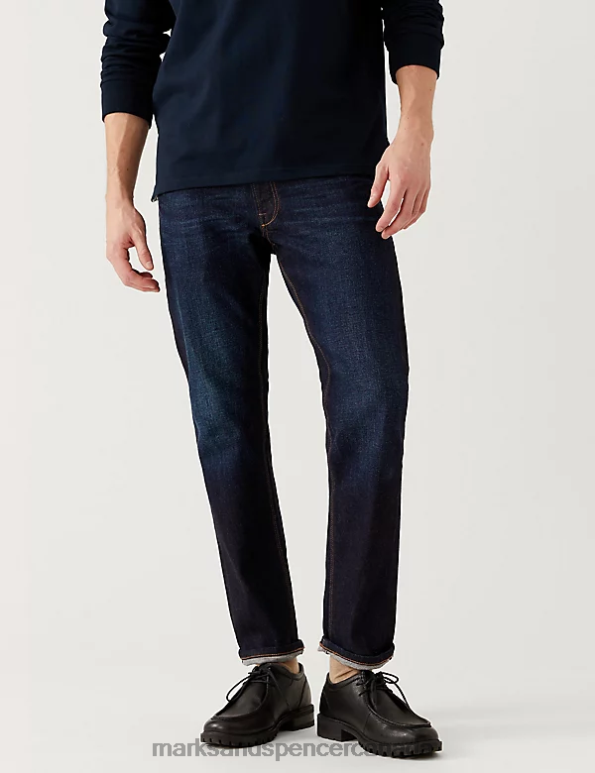 Men Indigo Clothing Marks & Spencer Slim Fit Japanese Selvedge Stretch Jeans 20VTD5837 - Marks and Spencer outlet