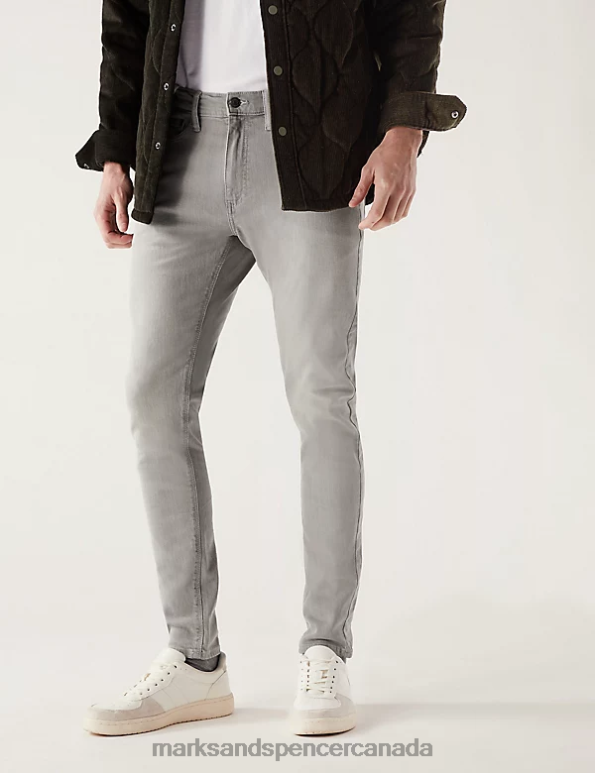 Marks and Spencer sale - Men Light Grey Clothing Marks & Spencer Skinny Fit Stretch Jeans 20VTD7262