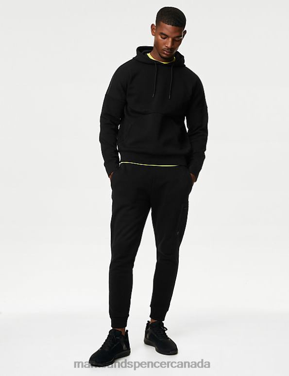 Men Black Clothing Marks & Spencer Cuffed Zip Pocket Sports Joggers 20VTD6610 - Marks and Spencer online