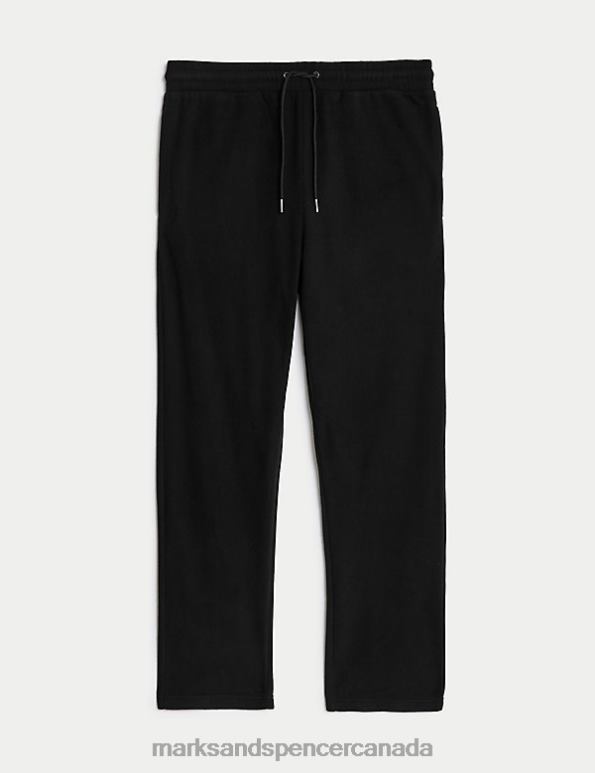 Men Black Clothing Marks & Spencer Fleece Straight Leg Joggers 20VTD5556 - Marks and Spencer Canada locations