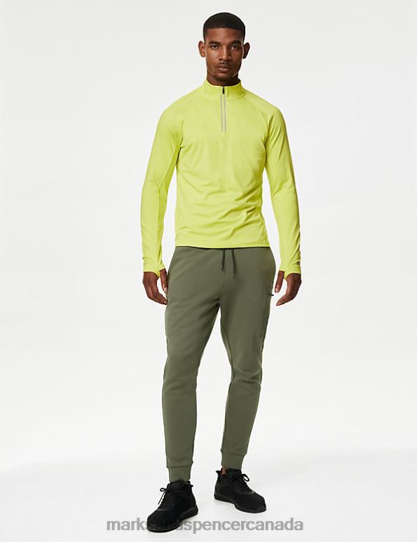 Marks and Spencer Canada - Men Khaki Clothing Marks & Spencer Cuffed Zip Pocket Sports Joggers 20VTD6963