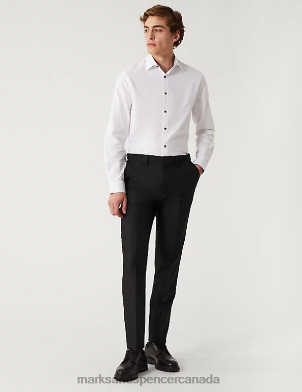 Men Black Clothing Marks & Spencer Slim Fit Trouser with Active Waist 20VTD5546 - Marks and Spencer Canada locations