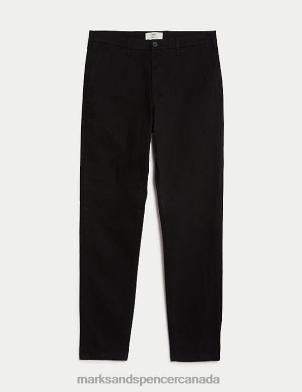 Marks and Spencer Canada - Men Black Clothing Marks & Spencer Tapered Fit Stretch Chinos 20VTD5589