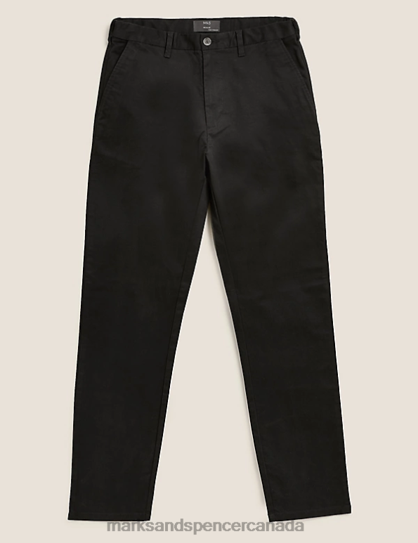 Men Black Mix Clothing Marks & Spencer Big & Tall Regular Fit Stretch Chinos 20VTD7304 - Marks and Spencer outlet