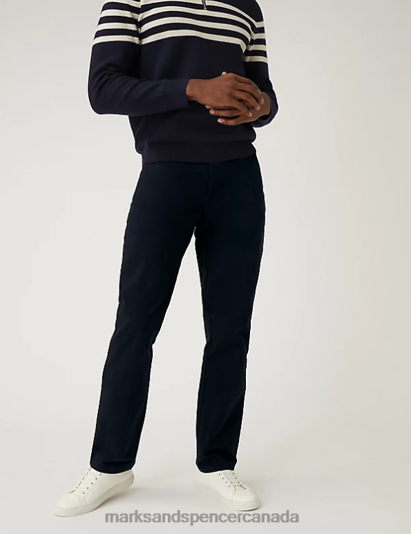 Men Blue/Black Clothing Marks & Spencer 2pk Regular Fit Stretch Chinos 20VTD5486 - Marks and Spencer Canada locations