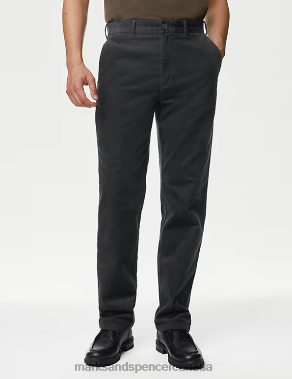 Marks and Spencer near me - Men Carbon Clothing Marks & Spencer Regular Fit Corduroy Stretch Chinos 20VTD6471