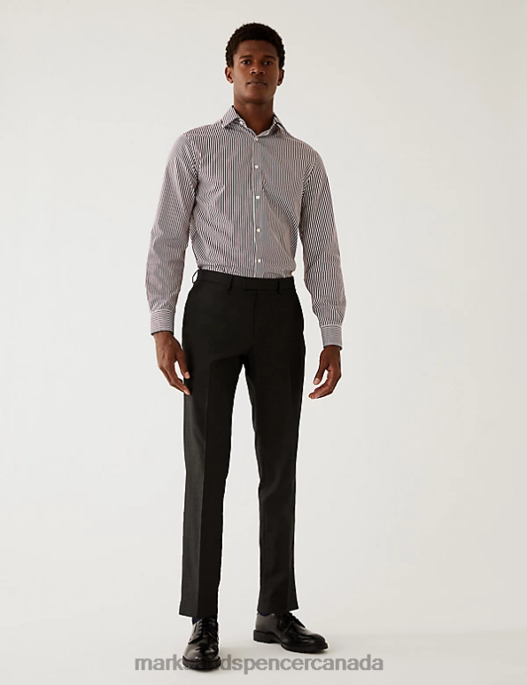 Marks and Spencer Canada - Men Charcoal Clothing Marks & Spencer Skinny Fit Stretch Suit Trousers 20VTD5786