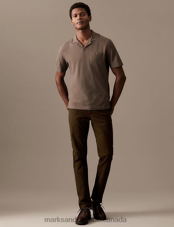 Marks and Spencer sale - Men Chocolate Clothing Marks & Spencer Slim Fit Italian 5 Pocket Trousers 20VTD6234