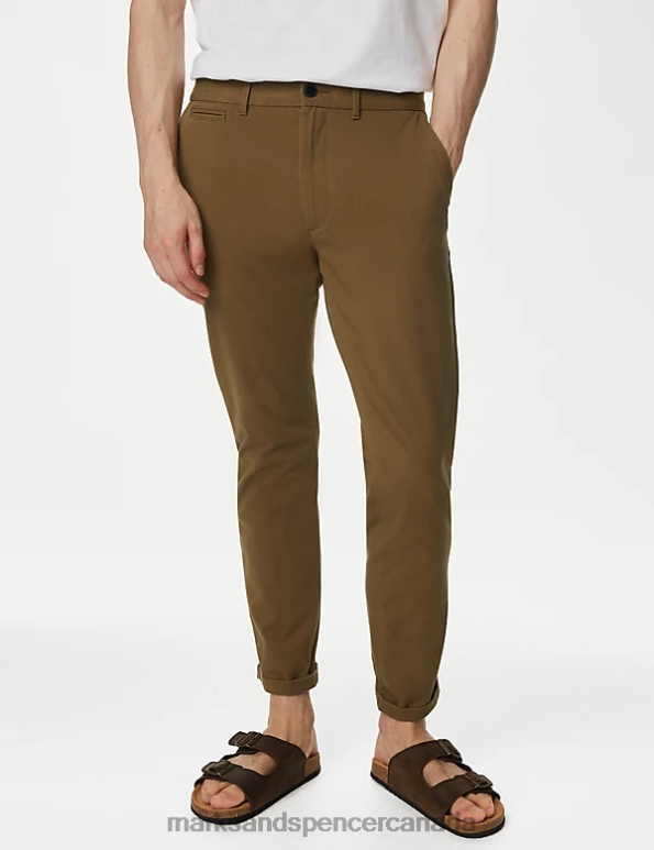 Marks and Spencer near me - Men Dark Bronze Clothing Marks & Spencer Slim Fit Ultimate Chinos 20VTD5307