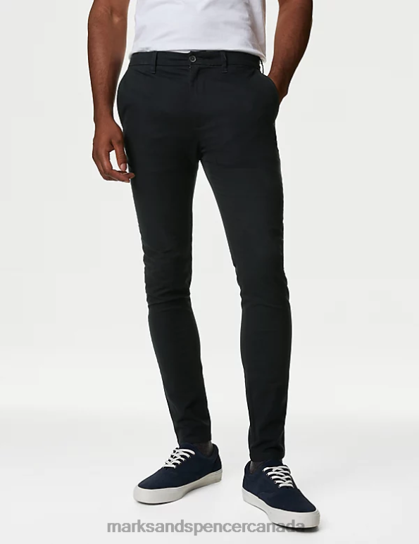 Men Dark Navy Clothing Marks & Spencer Skinny Fit Stretch Chinos 20VTD4952 - Marks and Spencer online