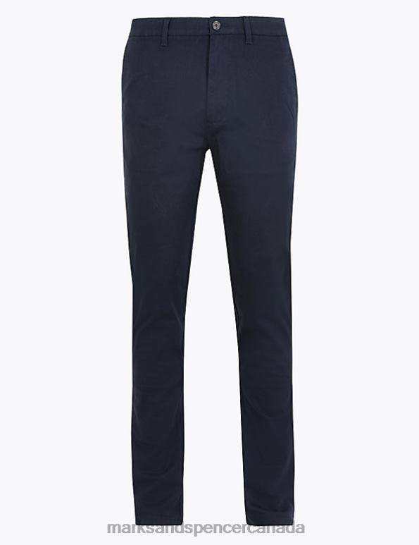 Marks and Spencer Canada - Men Dark Navy Clothing Marks & Spencer Slim Fit Stretch Chinos 20VTD6986