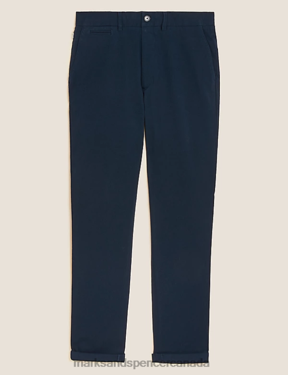 Marks and Spencer near me - Men Dark Navy Clothing Marks & Spencer Slim Fit Ultimate Chinos 20VTD5553