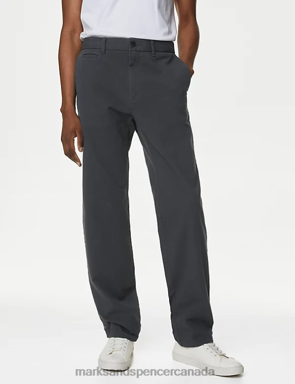 Men Dark Pewter Clothing Marks & Spencer Regular Fit Ultimate Chino 20VTD5286 - Marks and Spencer Canada locations