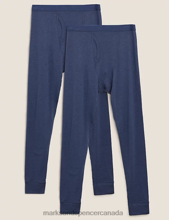 Marks and Spencer near me - Men Denim Clothing Marks & Spencer 2pk Heatgen Light Thermal Long Johns 20VTD5851