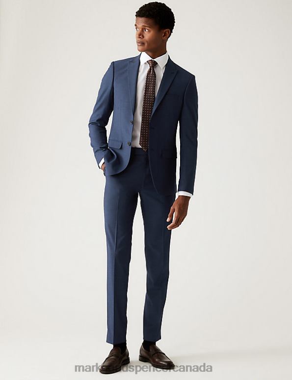 Marks and Spencer Canada - Men Indigo Clothing Marks & Spencer Skinny Fit Stretch Suit Trousers 20VTD6048