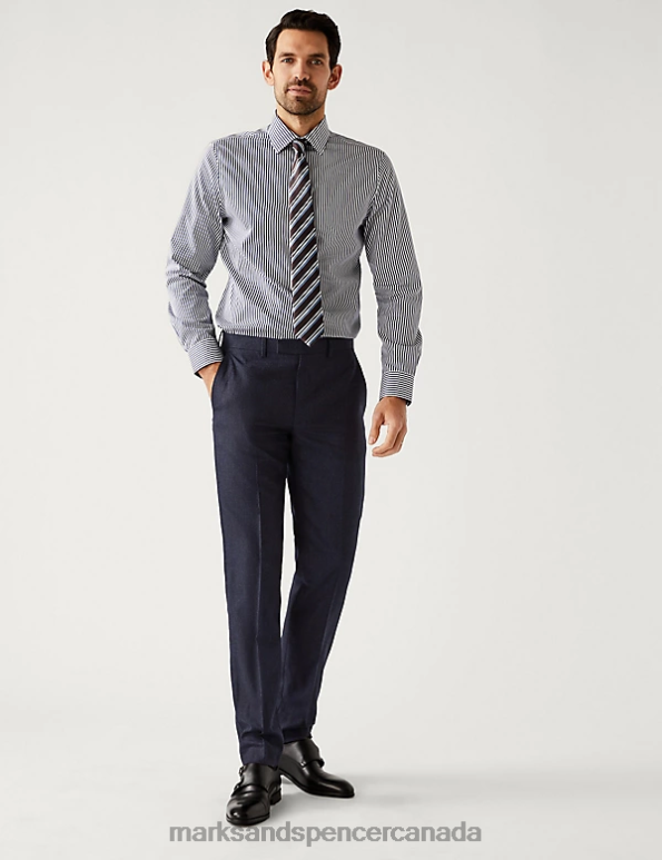 Men Indigo Clothing Marks & Spencer Tailored Fit Pure Wool Suit Trousers 20VTD6856 - Marks and Spencer Canada locations